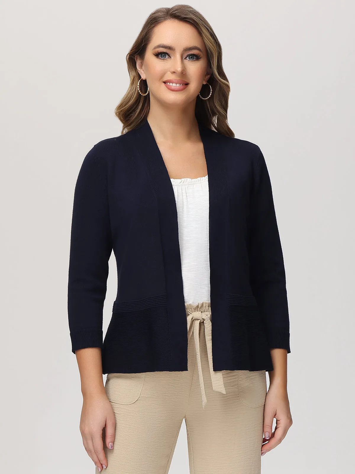 Rib Open-Front Cardigan