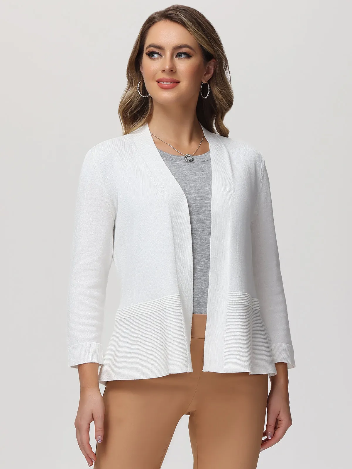 Rib Open-Front Cardigan