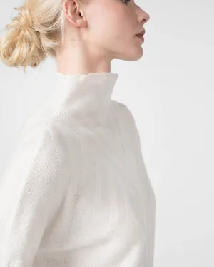 Rib Pattern Funnel Neck