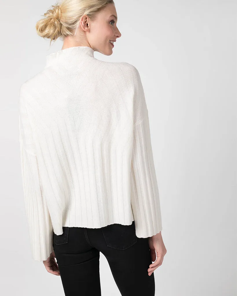 Rib Pattern Funnel Neck