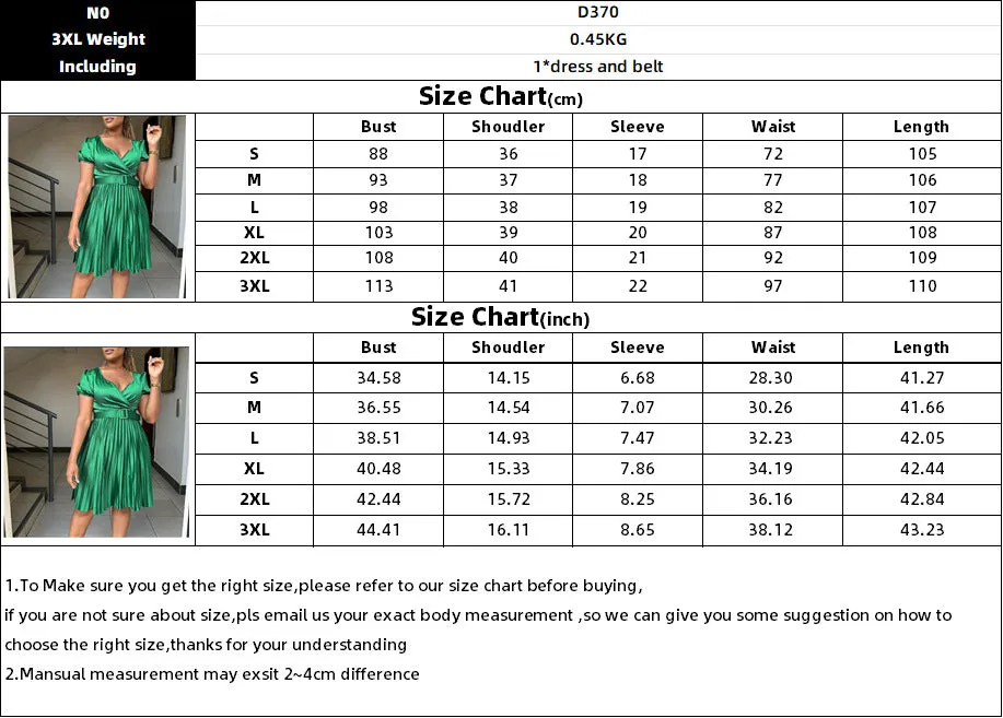 Seductive Pleated Plus Size V-Neck Dress