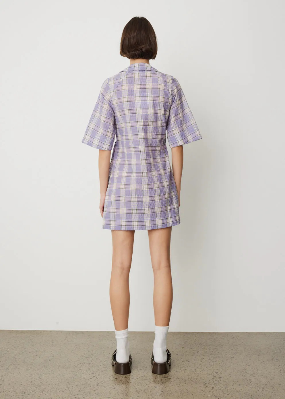 Seersucker Check Mini Dress