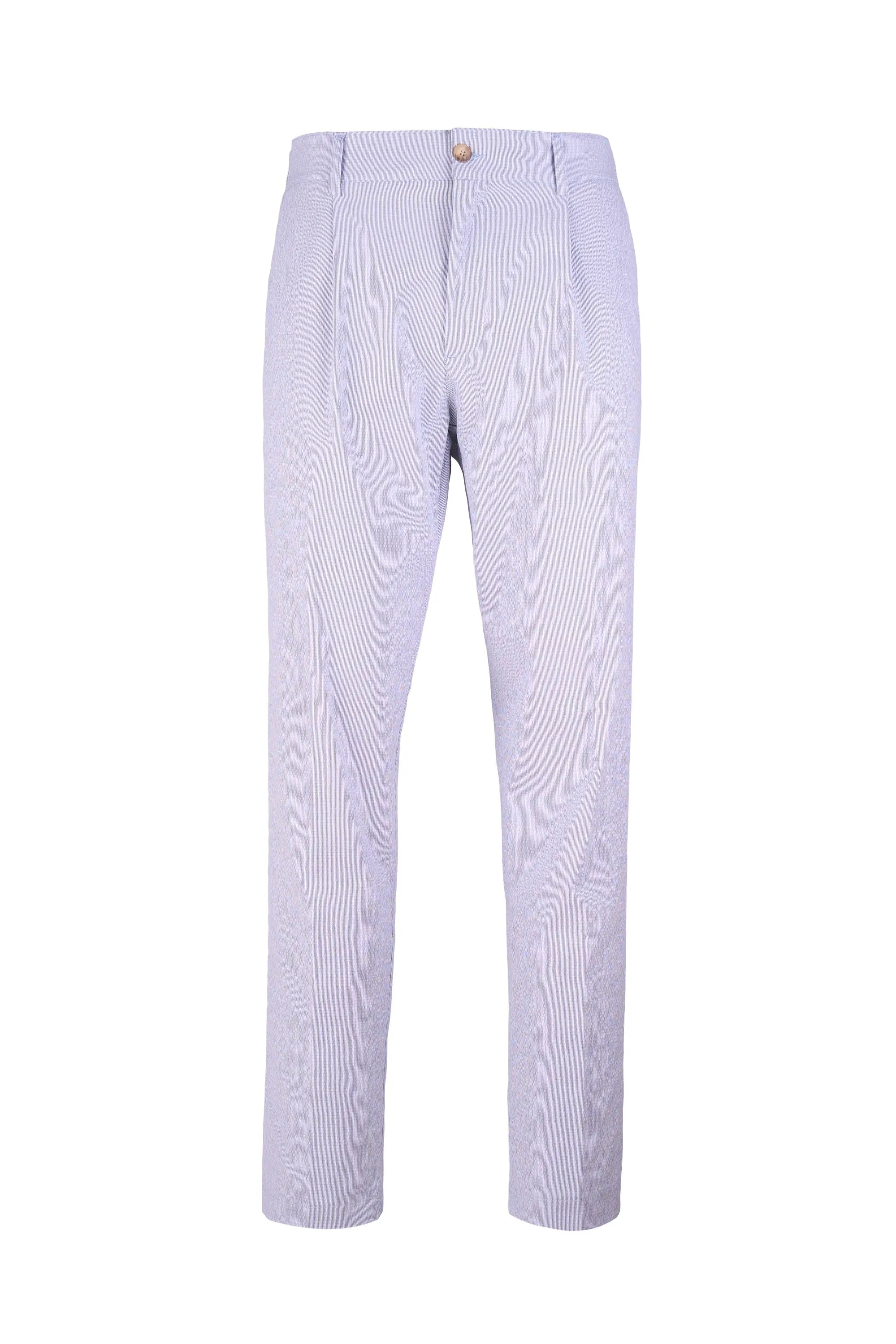Seersucker Pleated Trousers