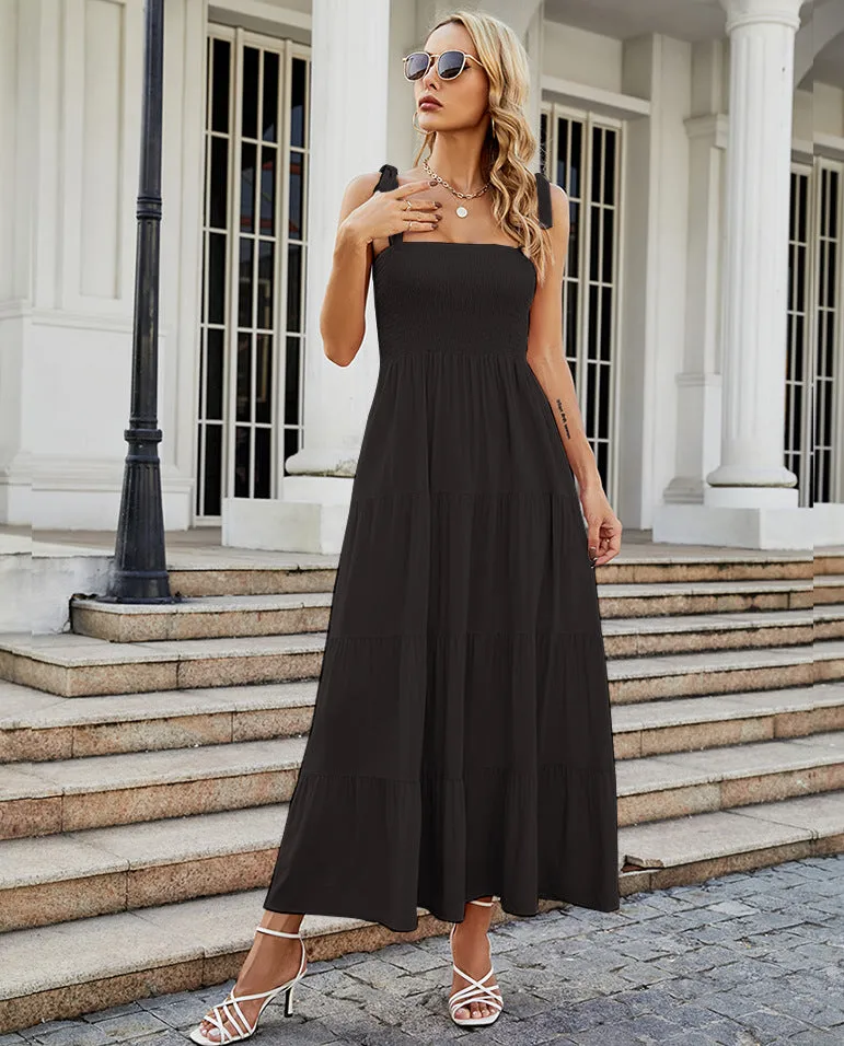 Spring/Summer Sexy Backless Printed Camisole Vacation Dress