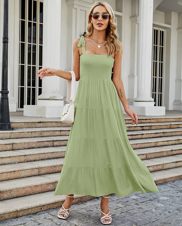Spring/Summer Sexy Backless Printed Camisole Vacation Dress
