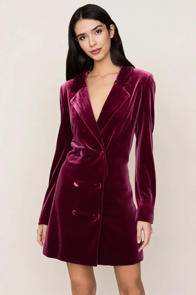 Suit Up Velvet Dress