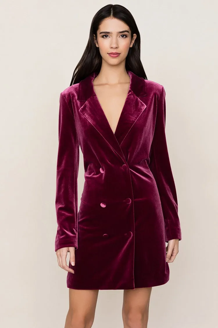 Suit Up Velvet Dress