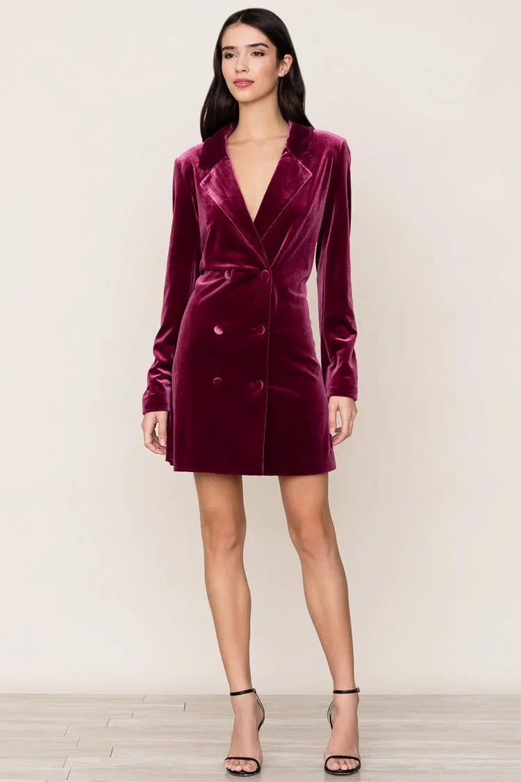 Suit Up Velvet Dress