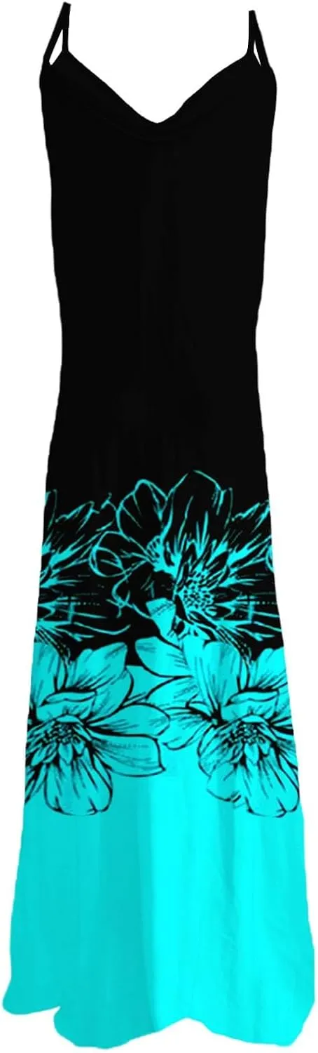 Summer Dresses for Women 2025 Casual Strappy V Neck Sleeveless Flowy Loose Long Maxi Beach Boho Dress Sundress Trendy Clothes