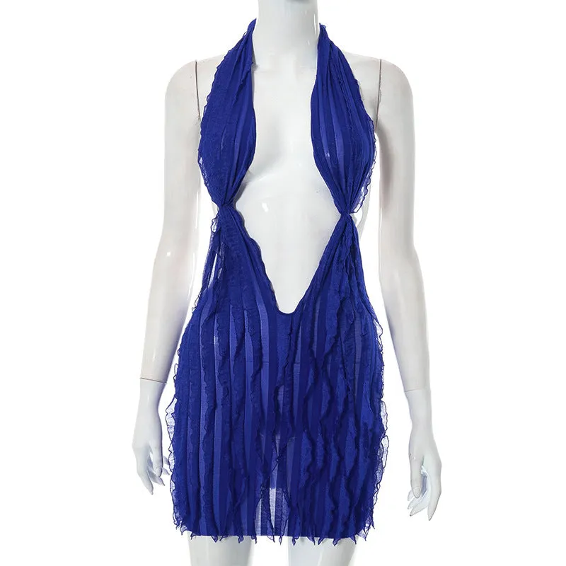 Summer Sultry Waves Short Wrap Sensual Ripples Dress