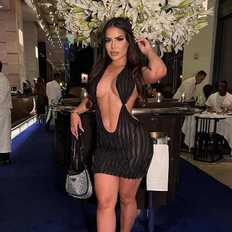 Summer Sultry Waves Short Wrap Sensual Ripples Dress
