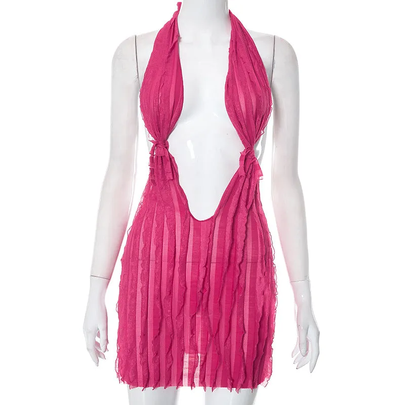 Summer Sultry Waves Short Wrap Sensual Ripples Dress