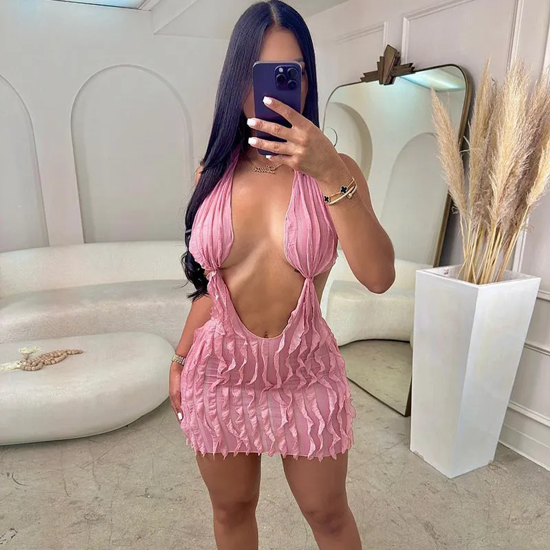 Summer Sultry Waves Short Wrap Sensual Ripples Dress