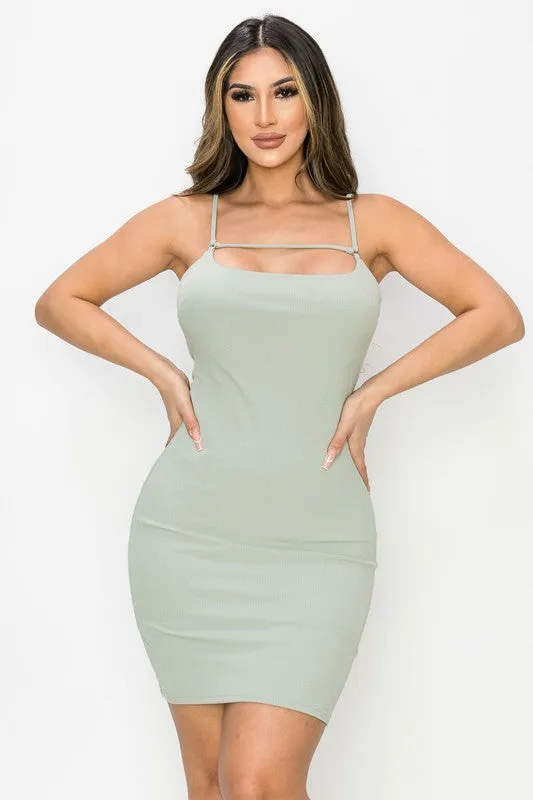TRENDY LACED BACK BODYCON MINI DRESS