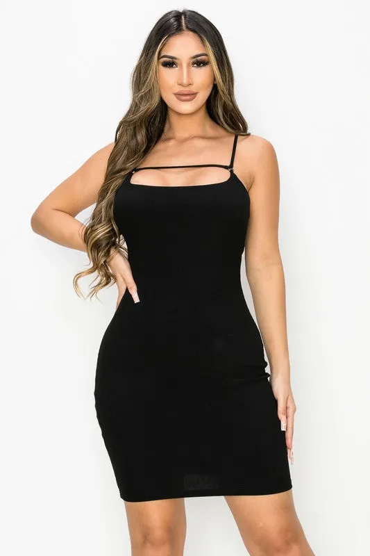 TRENDY LACED BACK BODYCON MINI DRESS