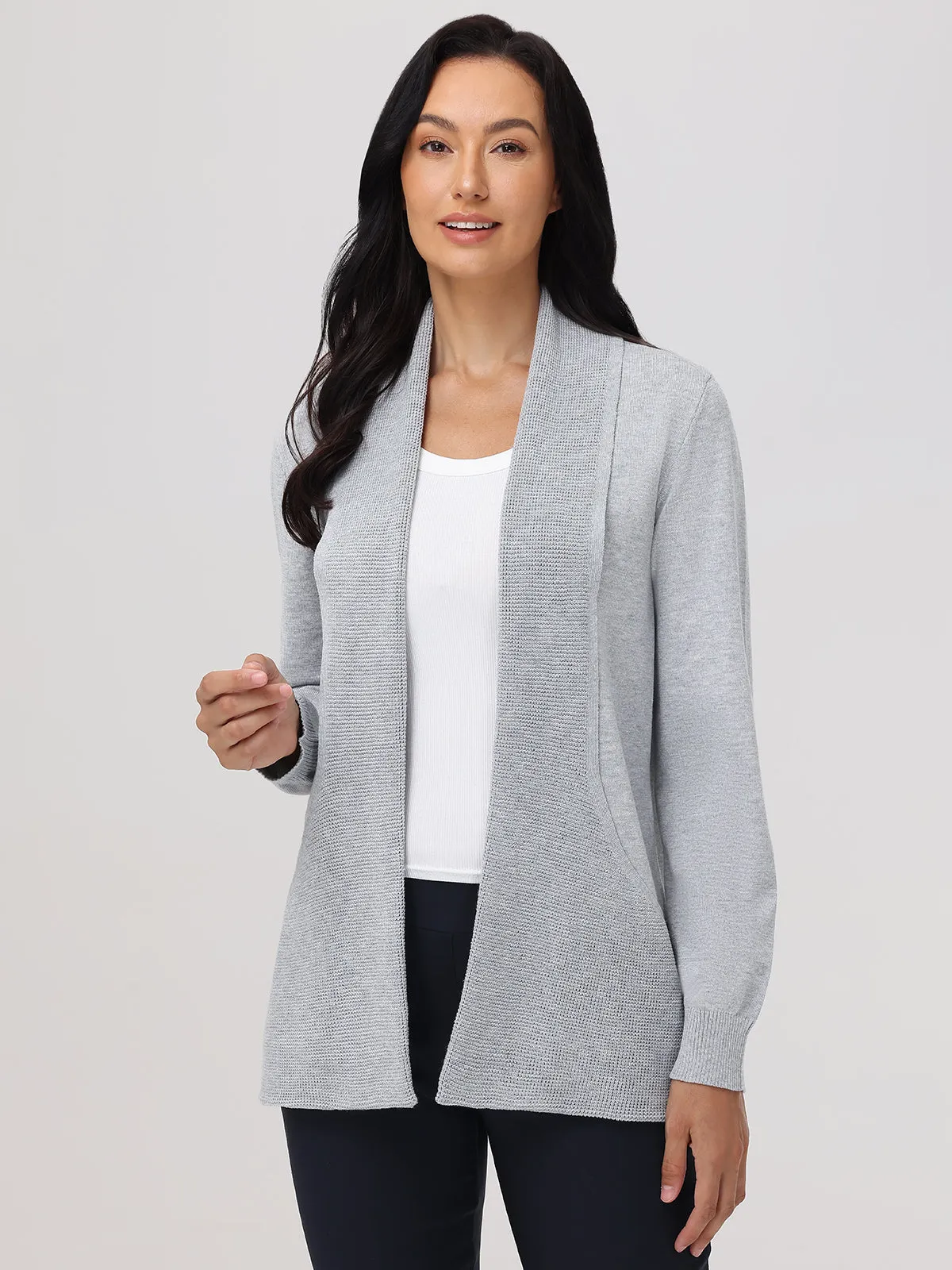 Waffle Stitch J-Pocket Cardigan
