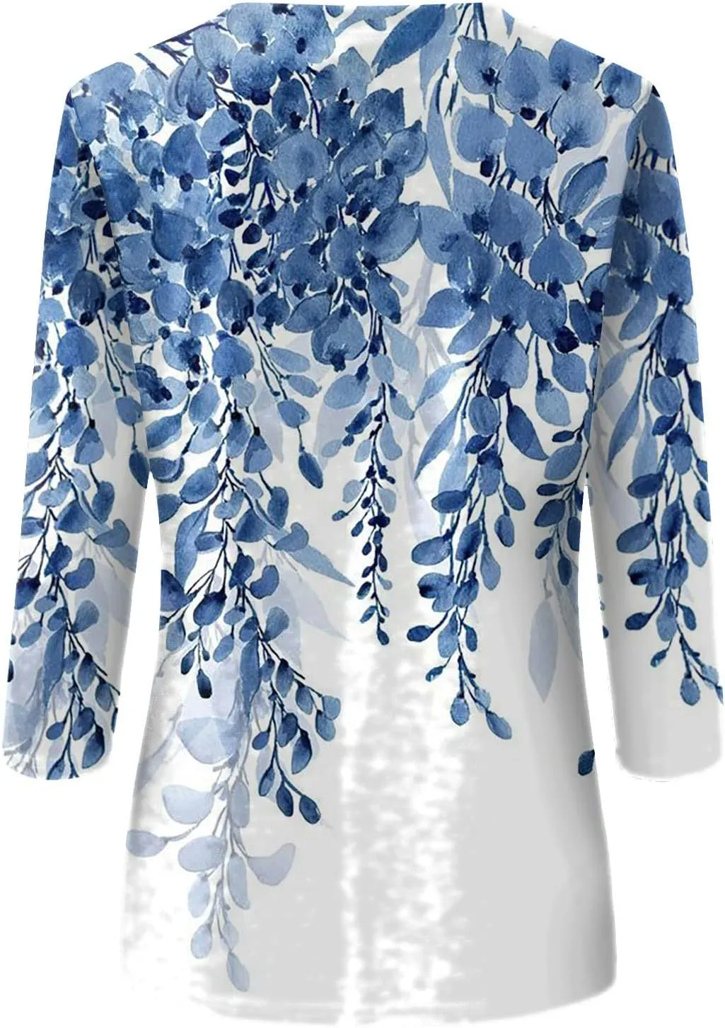 Women's 3/4 Length Sleeve Tops Cute Print Graphic Tees Blouses Casual Plus Size Basic Tops Pullover Tops