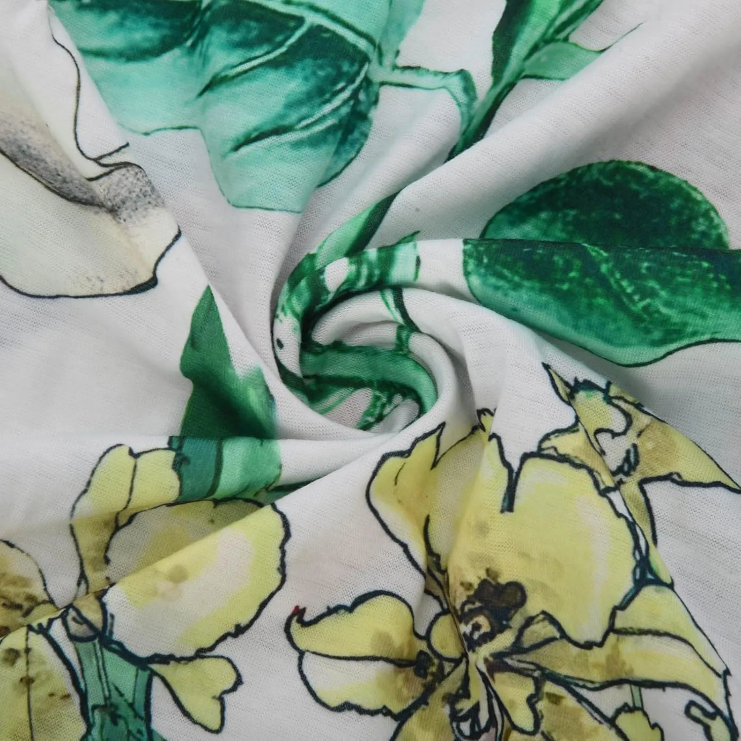 Womens Floral Midi Dress with Pockets Casual Summer T Shirts Dress Elegant Pleated Dress Cute Trendy A-Line Sun Dress